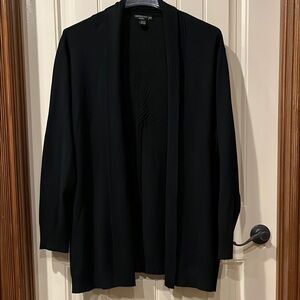 Esperanza Women Black Open Front Cardigan size 3X